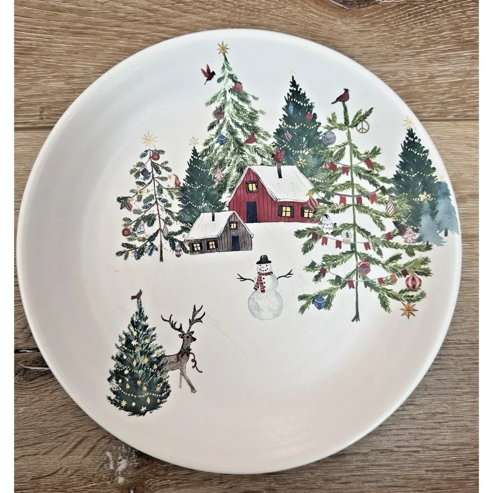 Pottery Barn Christmas in the Country Salad Plates Set of 3 9